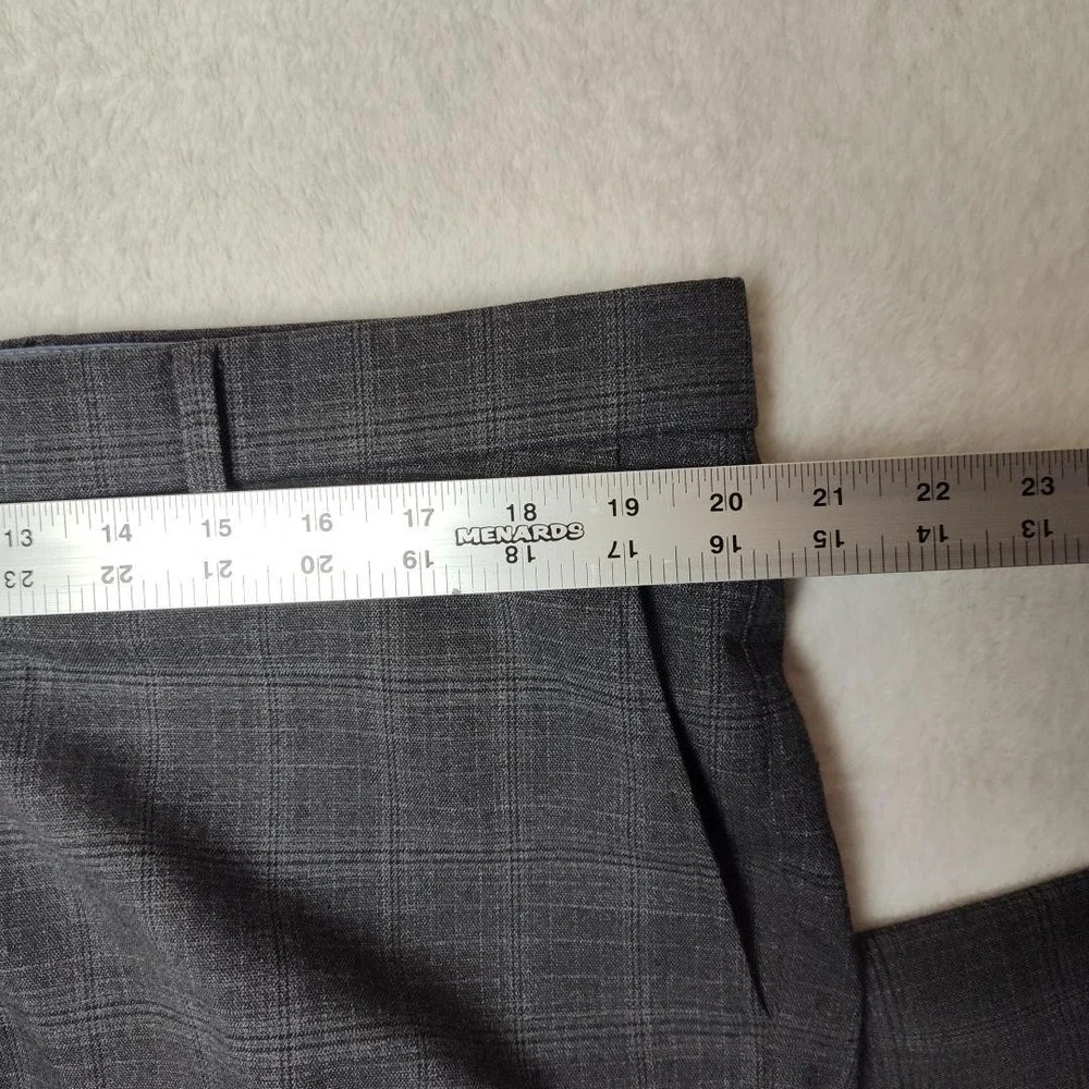 Ballin Pants Mens 38x32 Gray Plaid Dress Slim Tapered Microfiber Flat Stretch‎